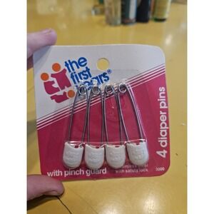 The First Years Cloth Diaper Pins 4 Pack With Pinch Guard NOS